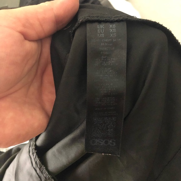 ASOS Mens 1/4 Zip Windbreaker Hooded Pullover Jacket Black XS - Picture 6 of 7